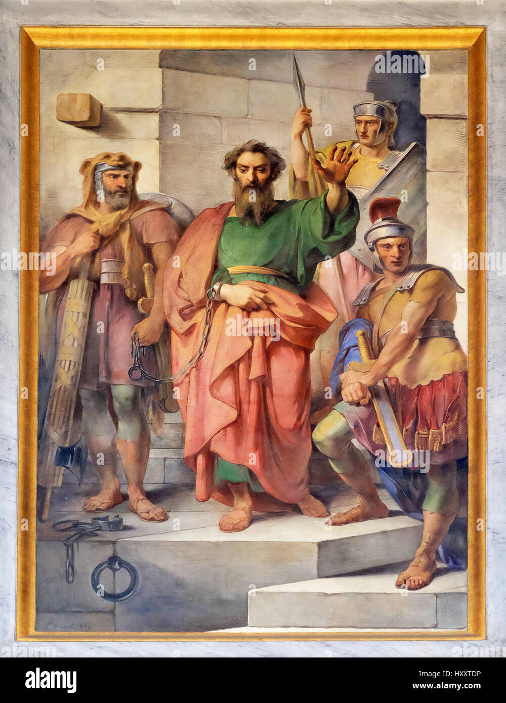 La fresque à l'image de la vie de saint Paul : Paul est arrêté, la ...