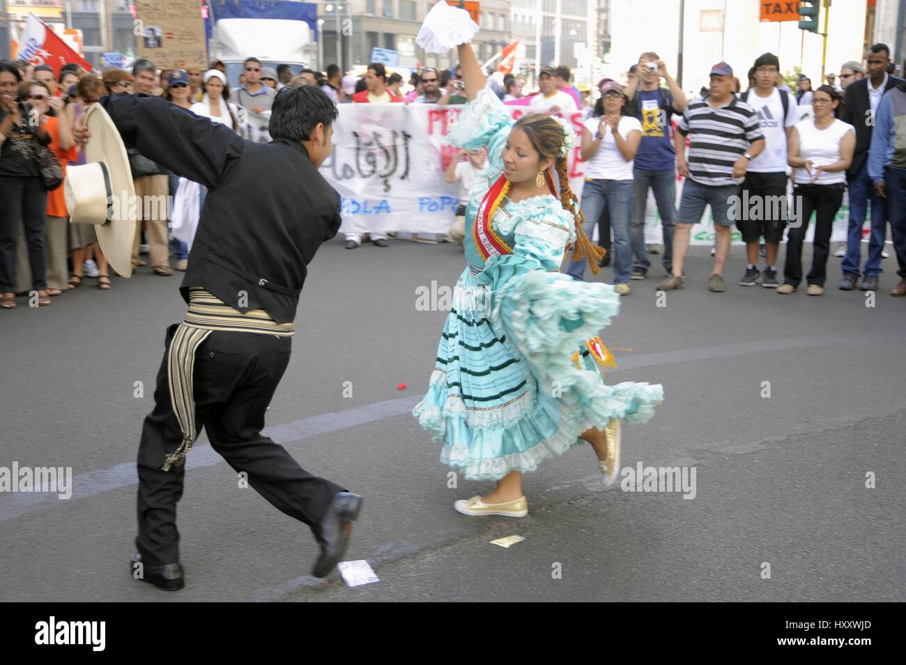 Milan (Italie), de manifestation pour les droits des immigrants Banque D'Images
