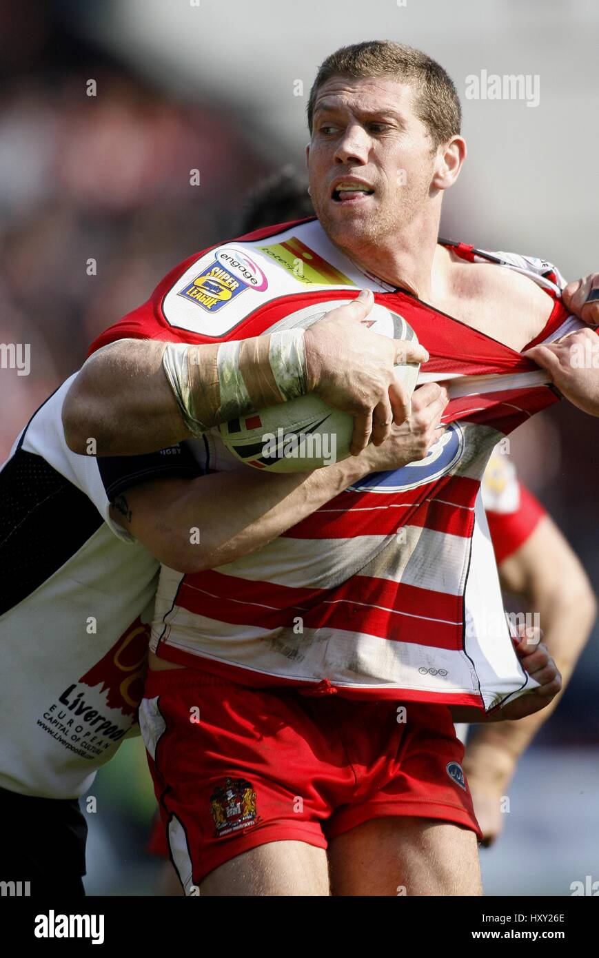 BRYAN FLETCHER WIGAN WARRIORS RLFC LE HALTON STADIUM WIDNES ANGLETERRE ...