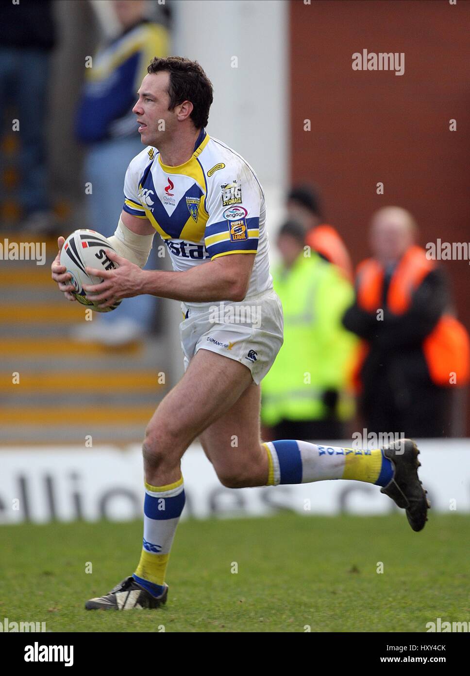 ADRIAN MORLEY LEEDS RHINOS RLFC STADE HALLIWELL JONES WARRINGTON ANGLETERRE 08 Mars 2009 Banque D'Images