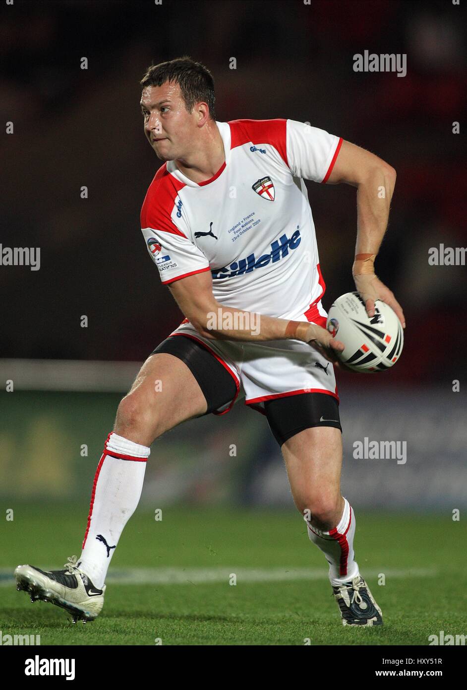 DANNY MCGUIRE ENGLAND RUGBY LEAGUE STADE KEEPMOAT DONCASTER ANGLETERRE 23 Octobre 2009 Banque D'Images
