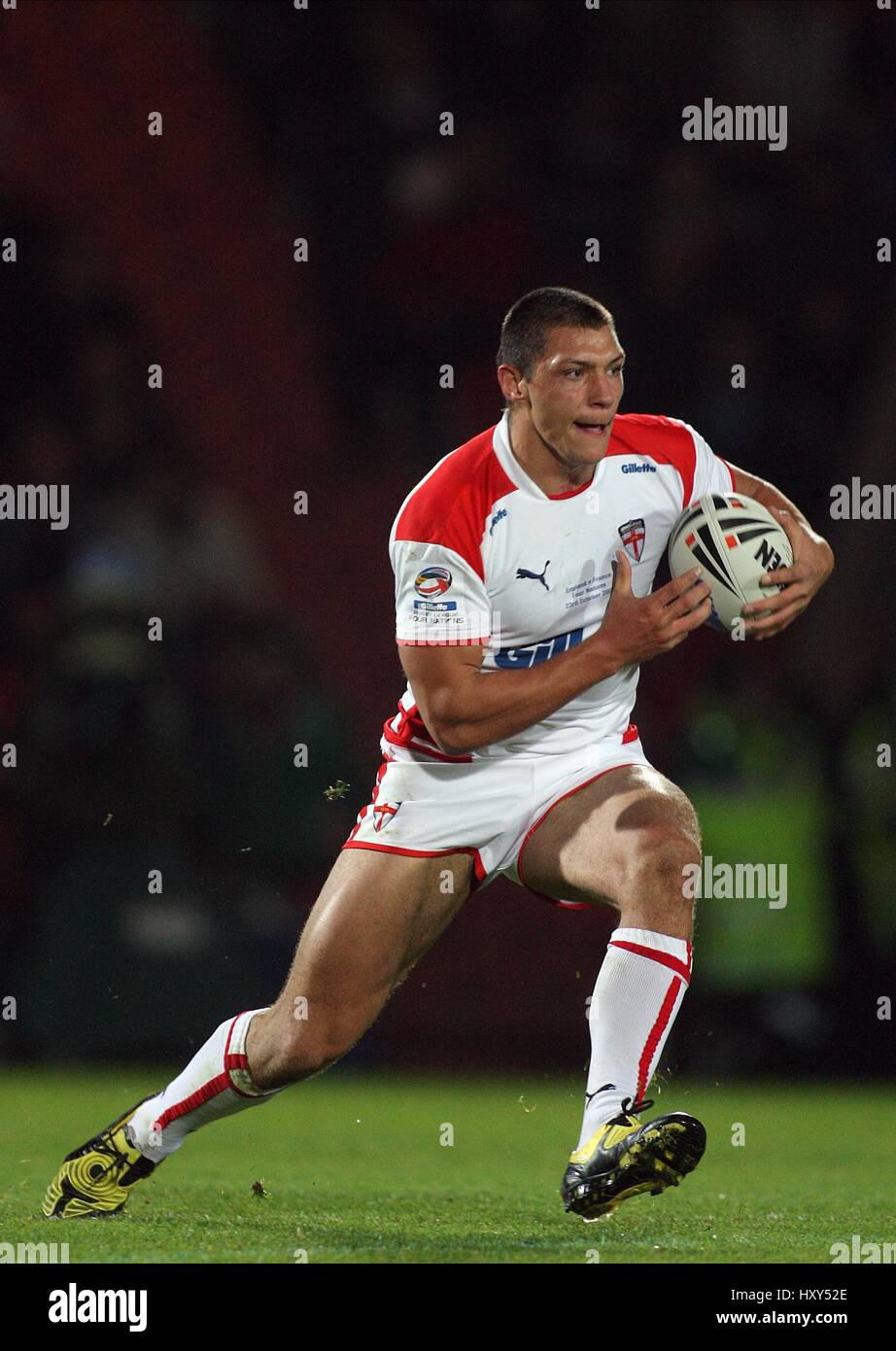 RYAN HALL ENGLAND RUGBY LEAGUE STADE KEEPMOAT DONCASTER ANGLETERRE 23 Octobre 2009 Banque D'Images