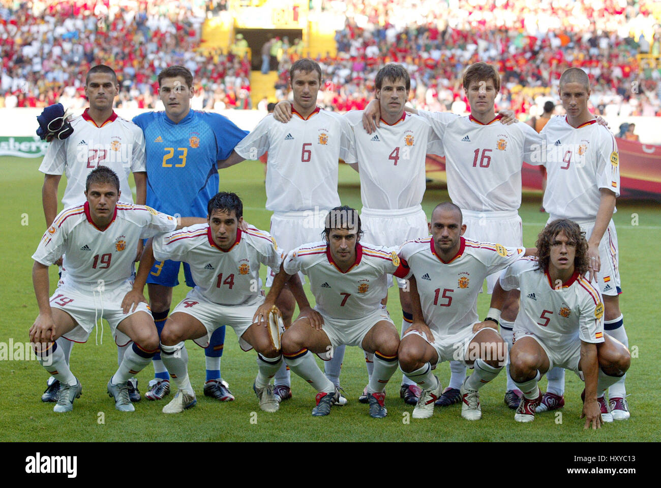 Groupe de l'équipe ESPAGNOL ESPAGNE / PORTUGAL JOSE ALVALADE STADIUM LISBONNE PORTUGAL 20 Juin 2004 Banque D'Images