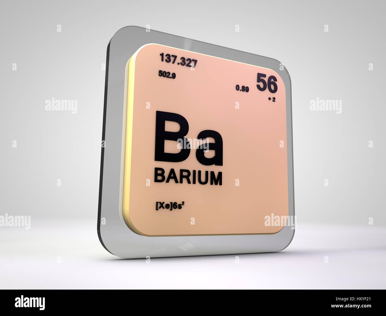 Baryum - Ba - Tableau périodique des éléments chimiques de rendu 3D ...