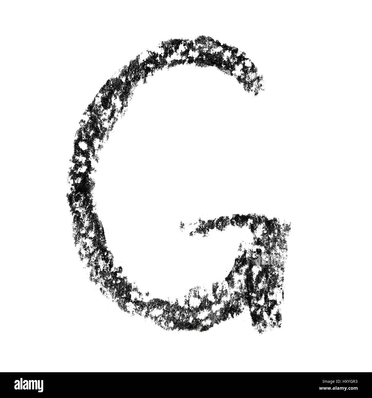 G - alphabet de charbon à la main Banque D'Images