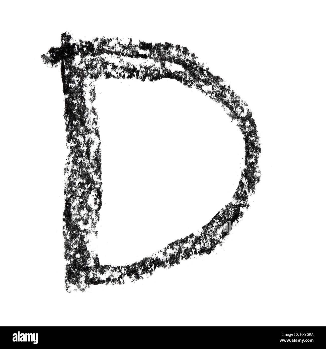 D - alphabet de charbon à la main Banque D'Images