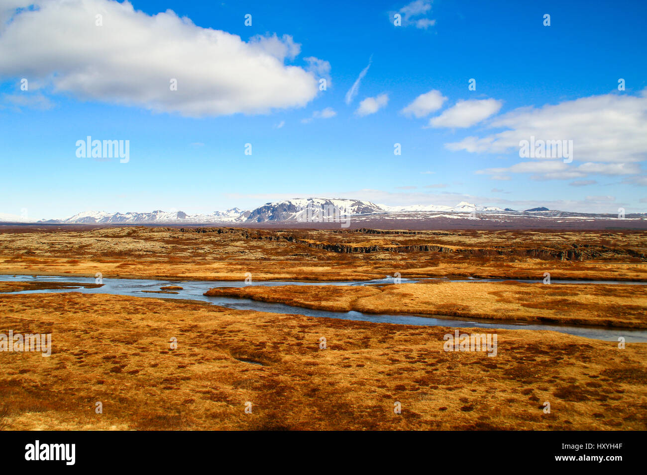 Le Parc National de Thingvellir, des destinations touristiques les plus populaires en Islande Banque D'Images
