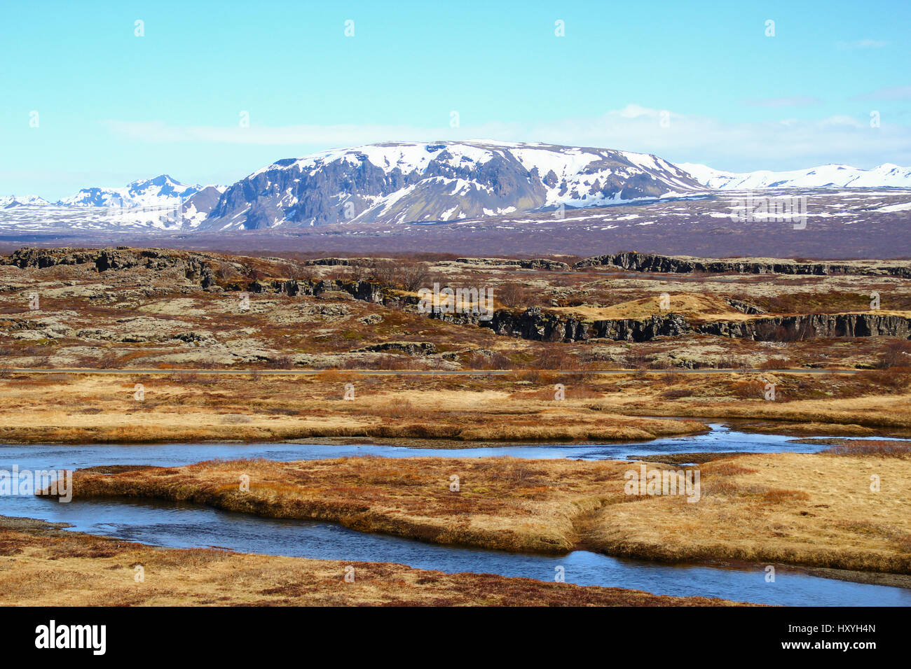 Le Parc National de Thingvellir, des destinations touristiques les plus populaires en Islande Banque D'Images