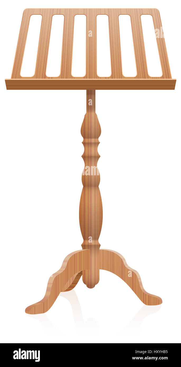 La musique en bois stand - illustration sur fond blanc. Banque D'Images