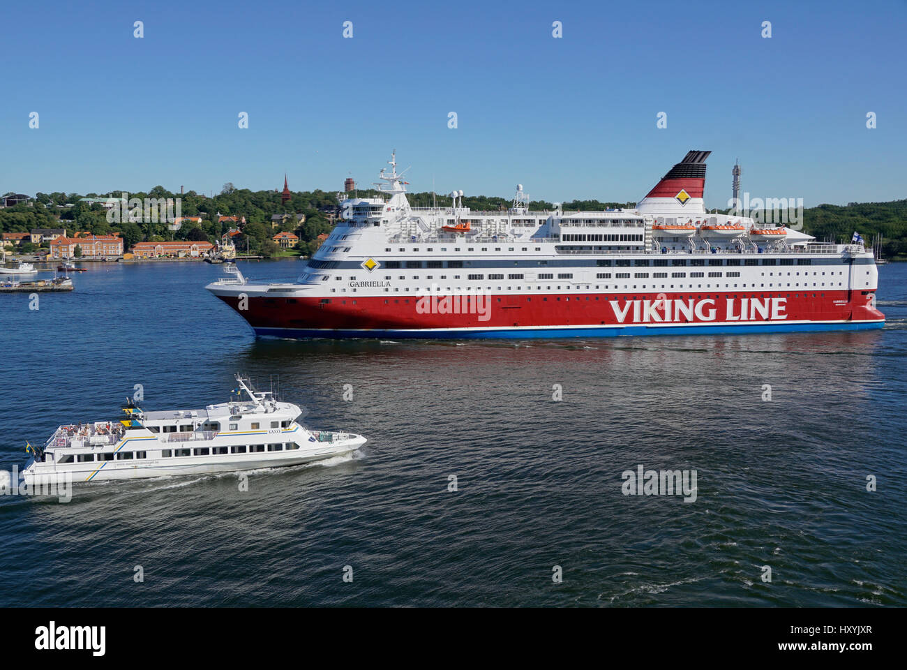 Ferries et autres navires commerciaux lier l'ensemble des pays baltes avec les traditions culturelles toujours en preuve. Banque D'Images