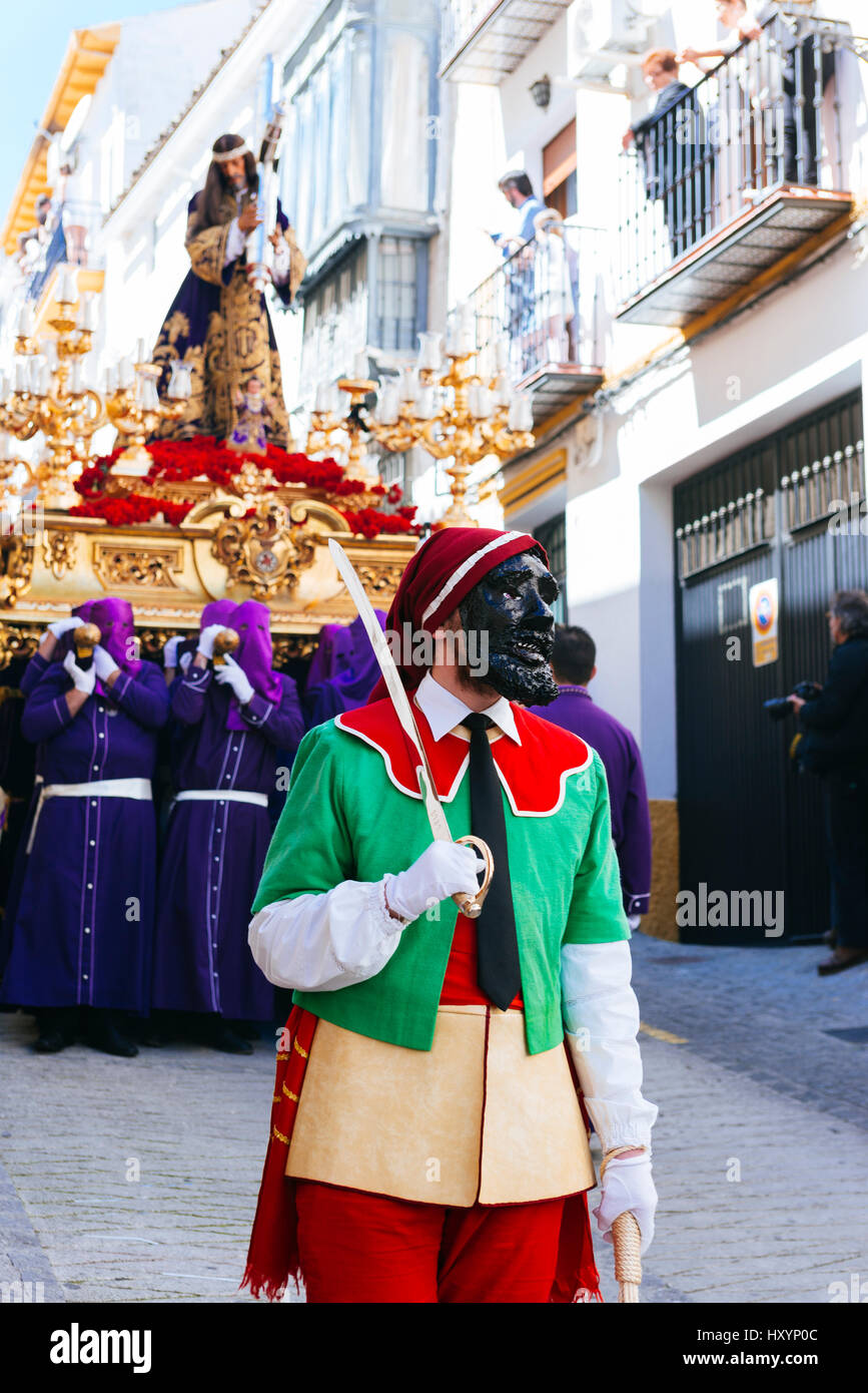 Semaine Sainte traditionnelle procession. Vendredi matin. Alcalá la Real. Jaén. L'Andalousie. Espagne Banque D'Images