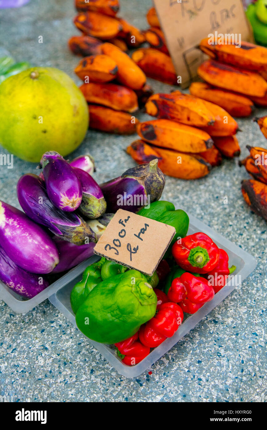 Marché, Papeete, Tahiti, Polynésie Française Banque D'Images