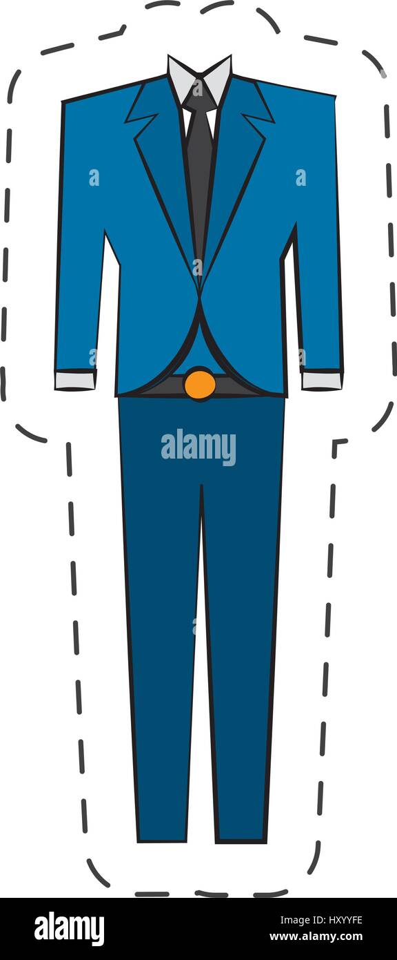 Dessin élégant costume bleu Image Vectorielle Stock - Alamy