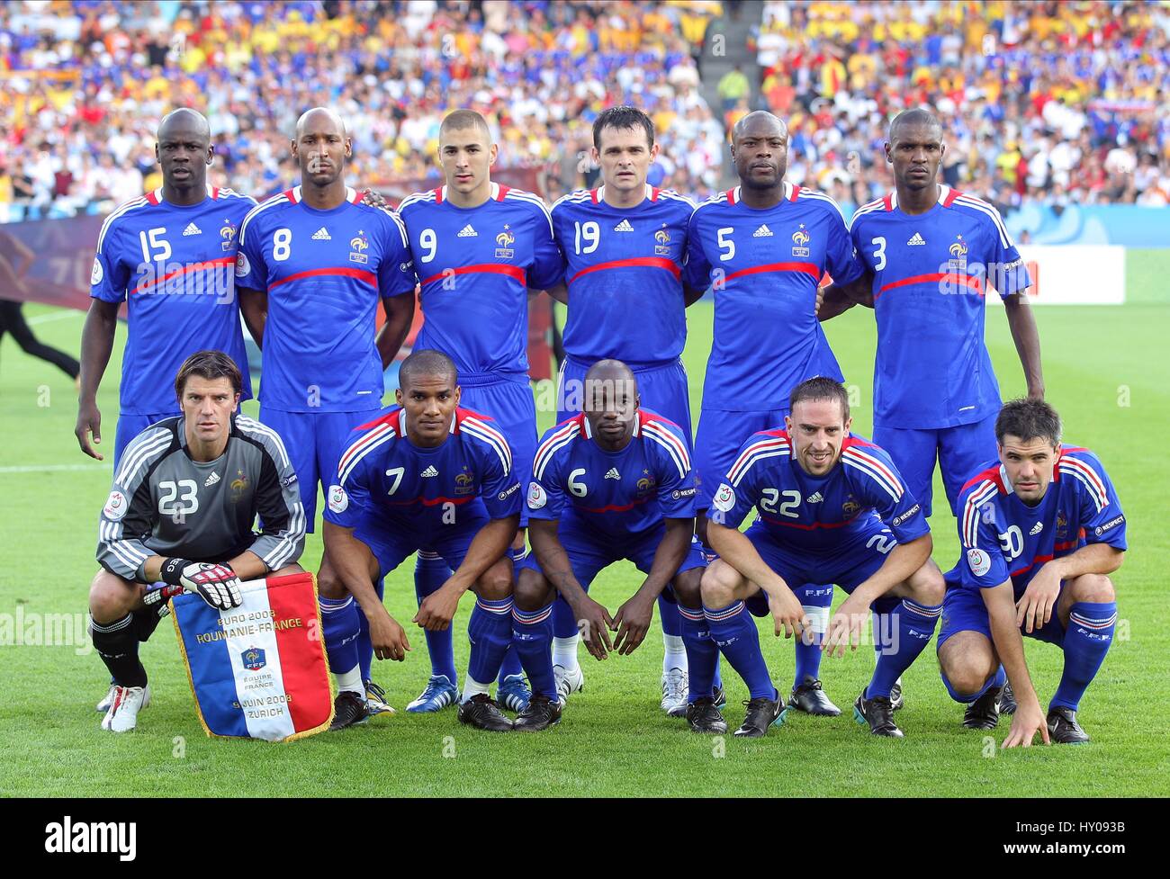 L'ÉQUIPE DE FRANCE ROUMANIE GROUPE V FRANCE STADE DU LETZIGRUND Zurich Suisse 09 Juin 2008 Banque D'Images