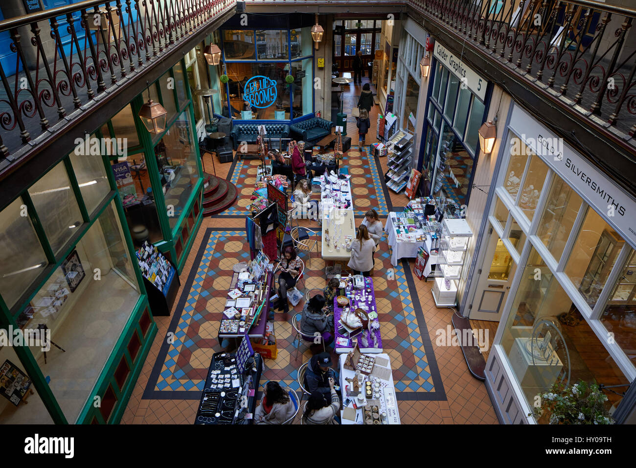L'intérieurapt Byram Arcade Westgate, Huddersfield town centre-ville un grand marché de Kirklees Metropolitan Borough, West Yorkshire, Angleterre. UK. Banque D'Images
