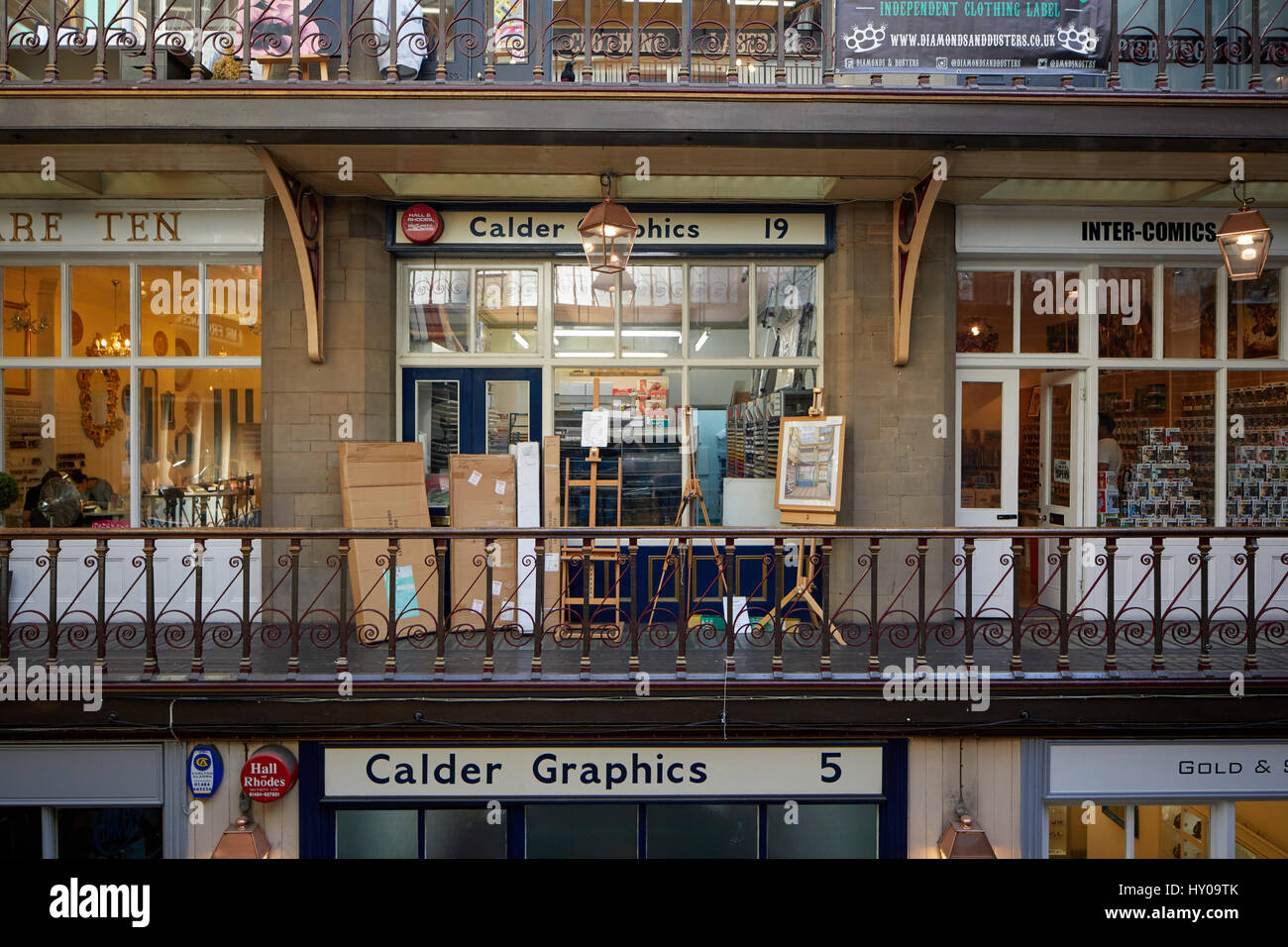 L'intérieurapt Byram Arcade Westgate, Huddersfield town centre-ville un grand marché de Kirklees Metropolitan Borough, West Yorkshire, Angleterre. UK. Banque D'Images