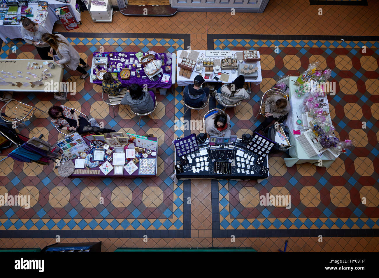 L'intérieurapt Byram Arcade Westgate, Huddersfield town centre-ville un grand marché de Kirklees Metropolitan Borough, West Yorkshire, Angleterre. UK. Banque D'Images