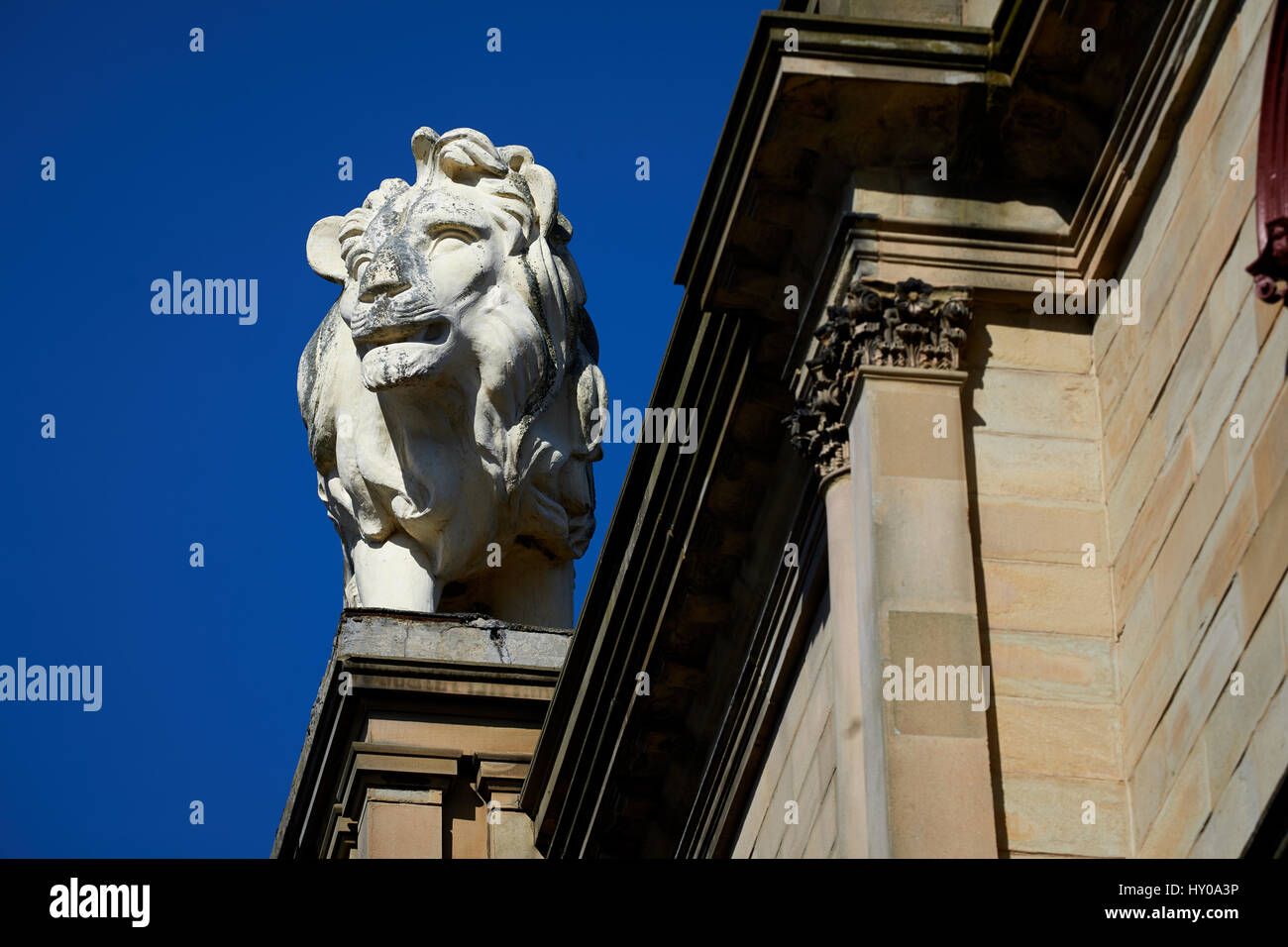 Lion extérieur Arcade John William Street, Huddersfield town centre-ville un grand marché de Kirklees Metropolitan Borough, West Yorkshire, Angleterre. UK. Banque D'Images