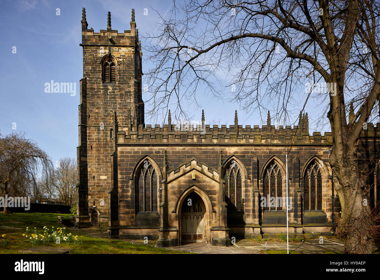 L'église St Mary Street, le centre-ville de Barnsley, South Yorkshire, Angleterre. UK. Banque D'Images