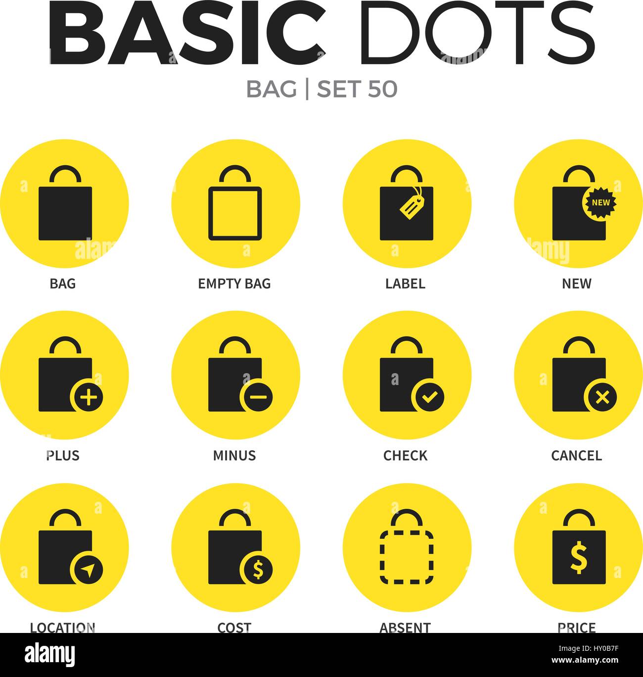 Sac icônes vector set Illustration de Vecteur