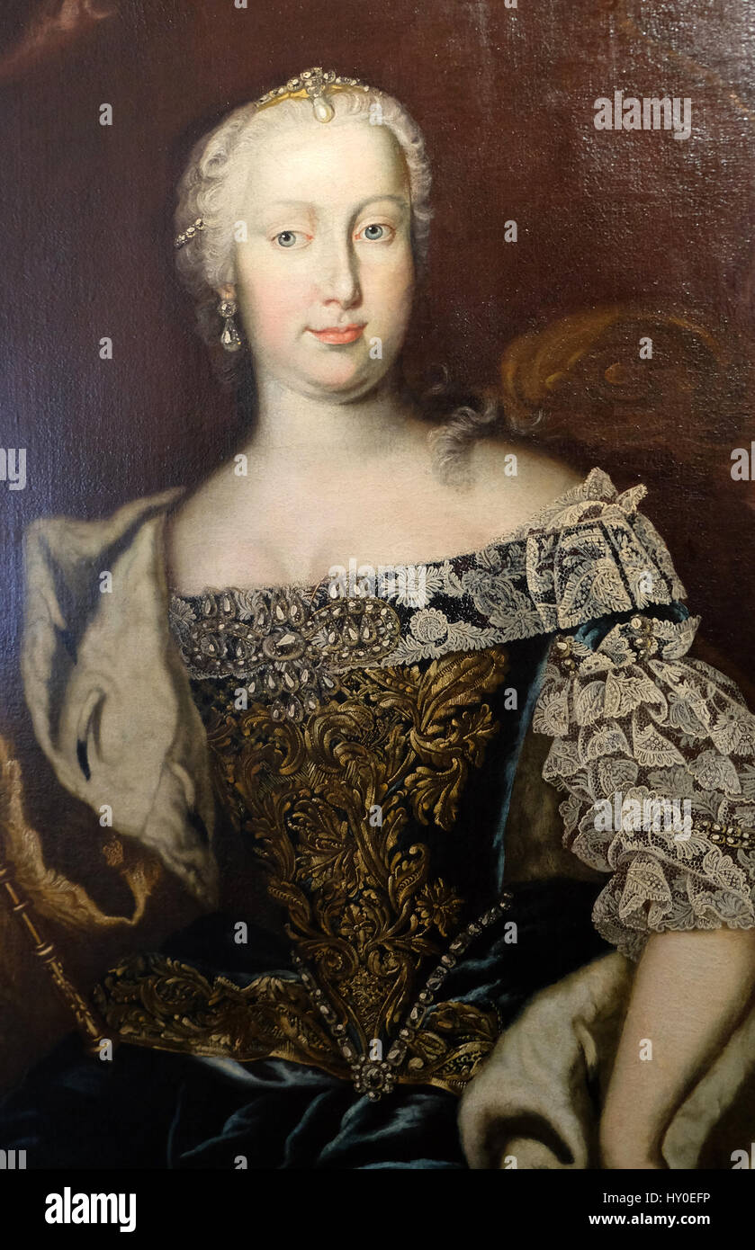 La Reine Marie-Thérèse Habsburg Lothringen, huile sur toile, peint par Martin von Meytens exposées au Musée de la ville de Zagreb Banque D'Images