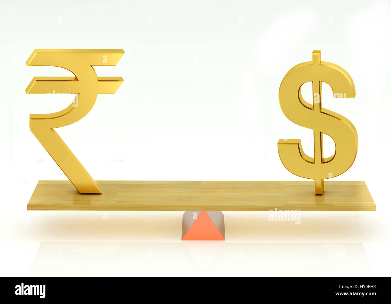 L'équilibrage, dollar des États-Unis et de la roupie indienne, l'Inde, l'Asie Banque D'Images