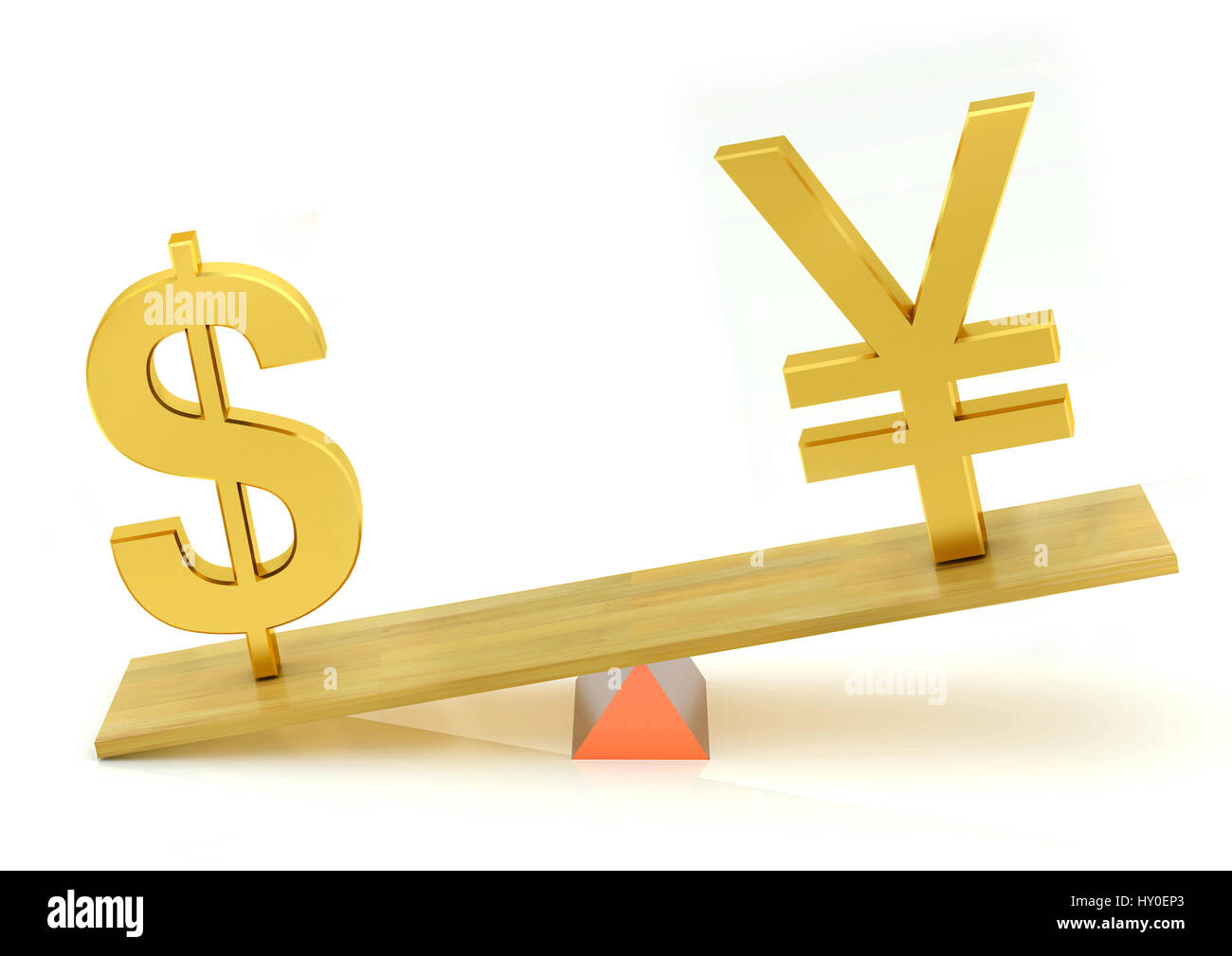 L'équilibrage, United States dollar et yen japonais Banque D'Images