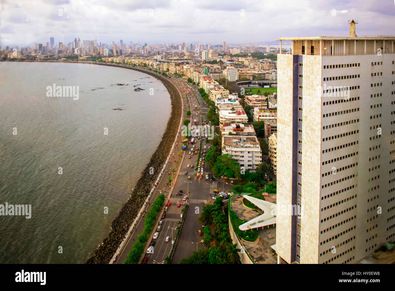 Vue aérienne, Nariman Point, Mumbai, Maharashtra, Inde, Asie Banque D'Images