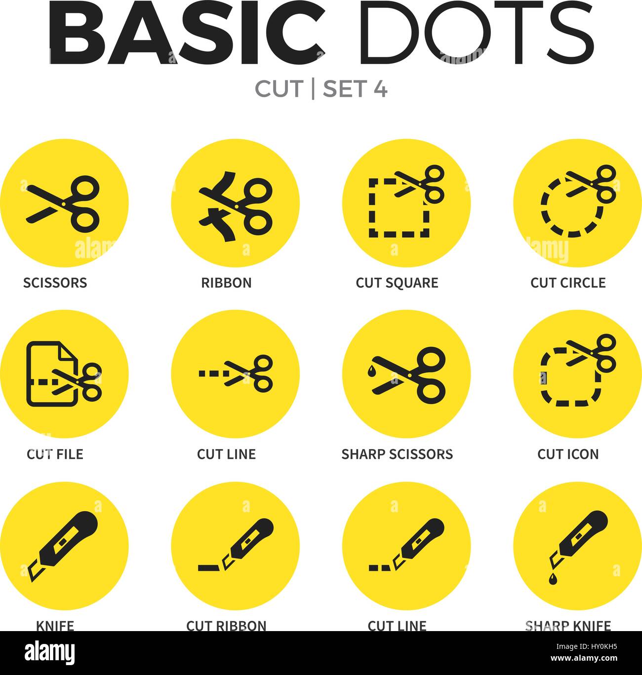 Couper télévision icônes vector set Illustration de Vecteur