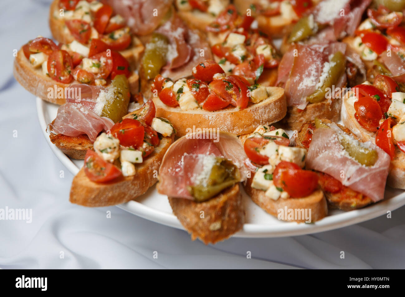 Photo de la plaque avec amuse-gueules Banque D'Images