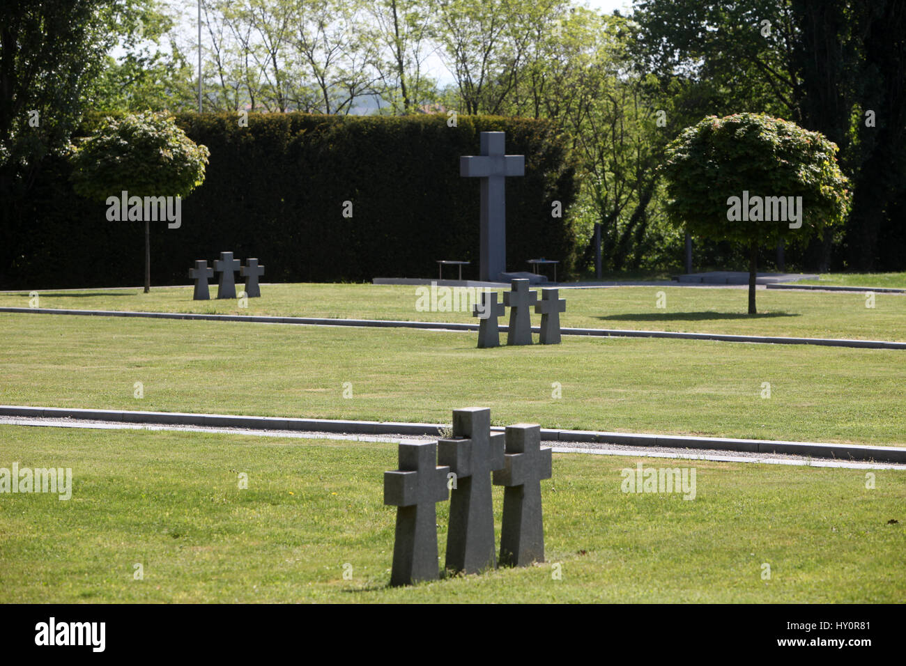 Tombes militaires allemandes, cimetière Mirogoj à Zagreb - Croatie Banque D'Images