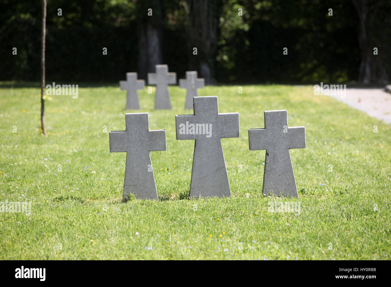 Tombes militaires allemandes, cimetière Mirogoj à Zagreb - Croatie Banque D'Images