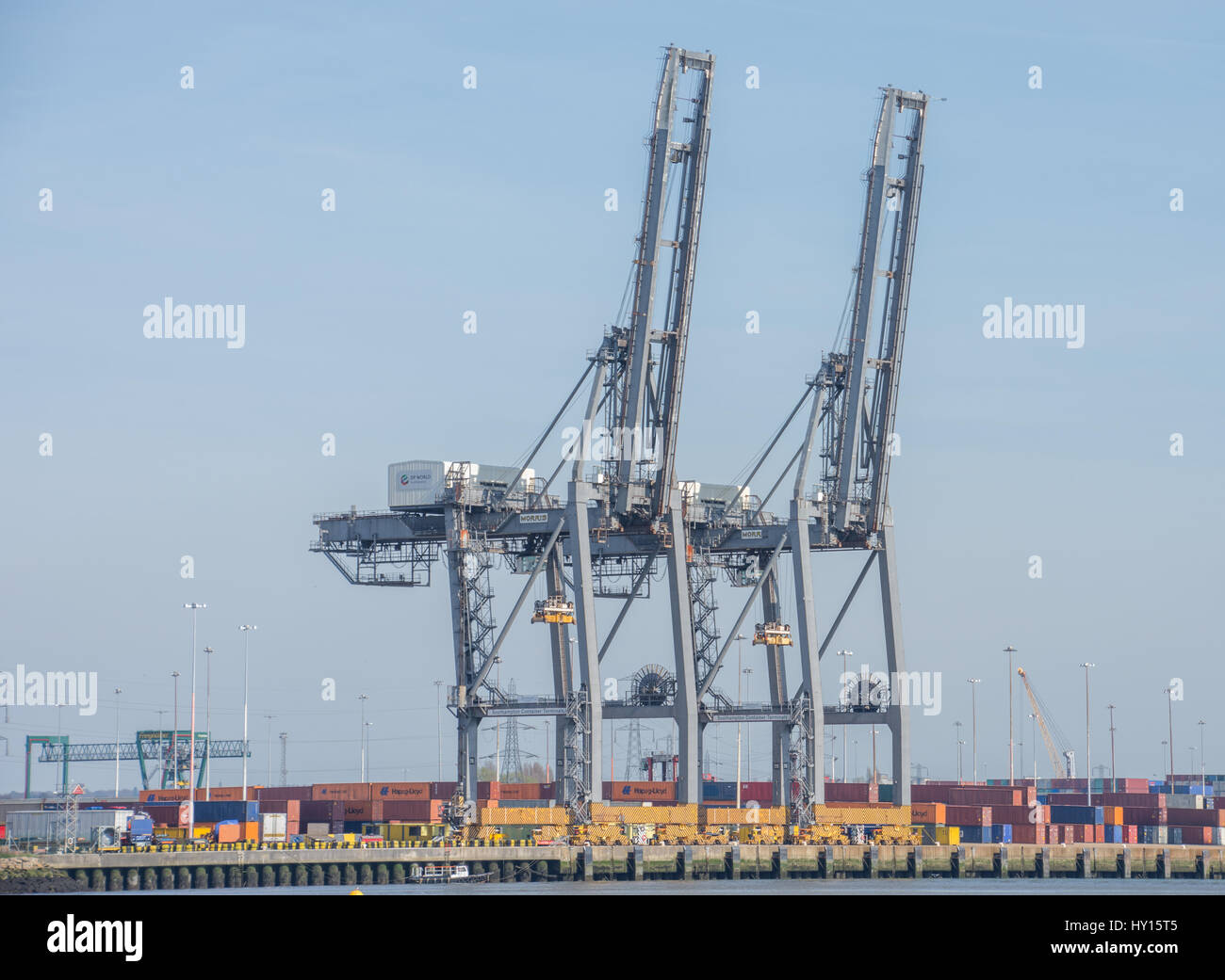 Cranes à Southampton docks, Hampshire, Royaume-Uni Banque D'Images