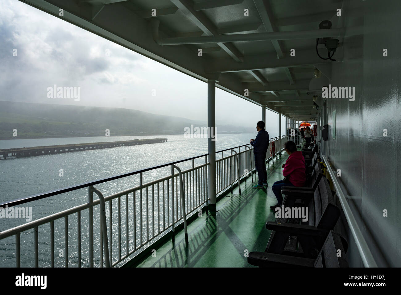 Sur le ferry à Larne Cairnryan, tout en laissant, Dumfries et Galloway, Écosse, Royaume-Uni Banque D'Images