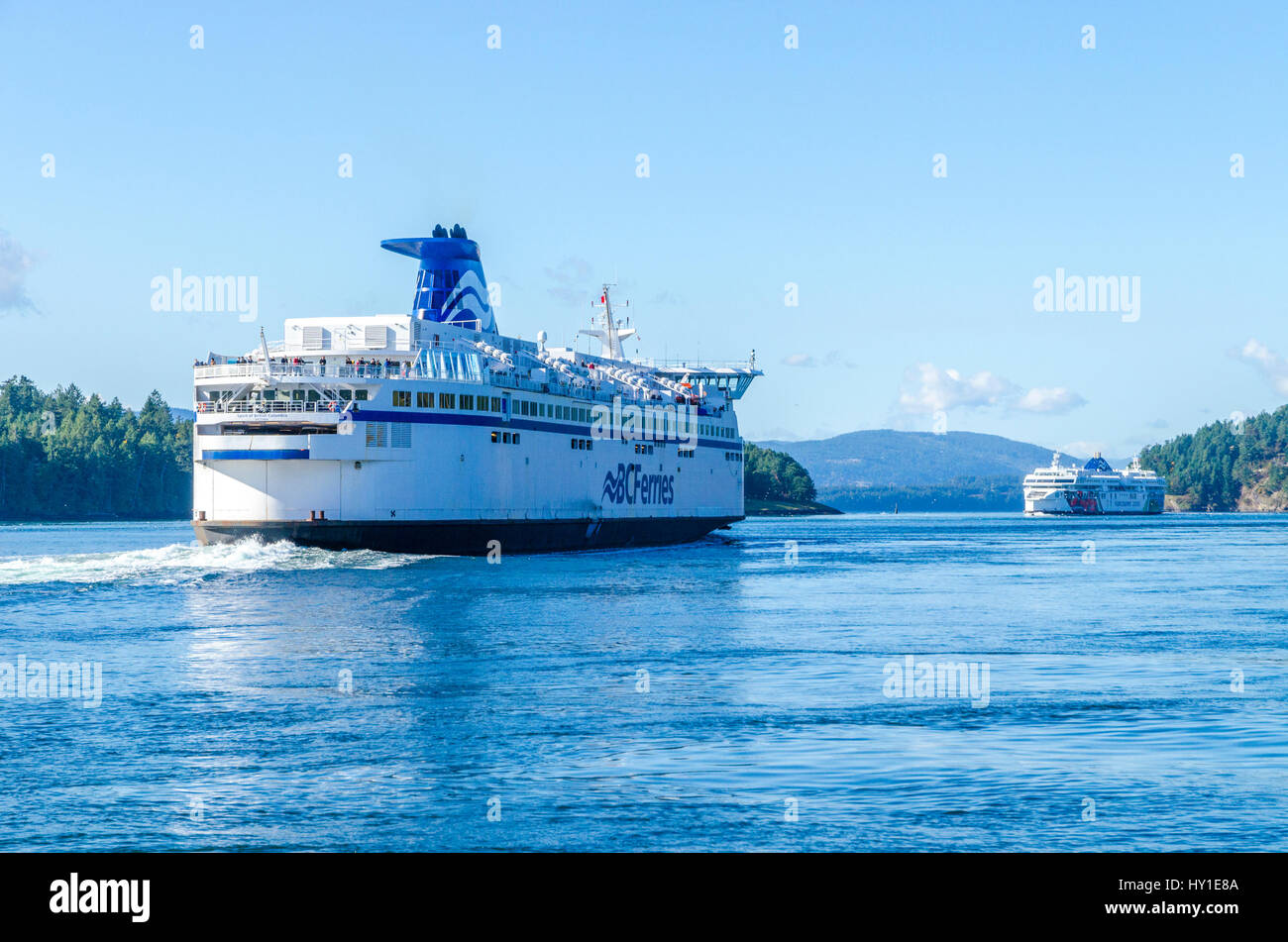 Bc Ferries dans Active passent près de l'île Galiano, en Colombie-Britannique, Canada Banque D'Images
