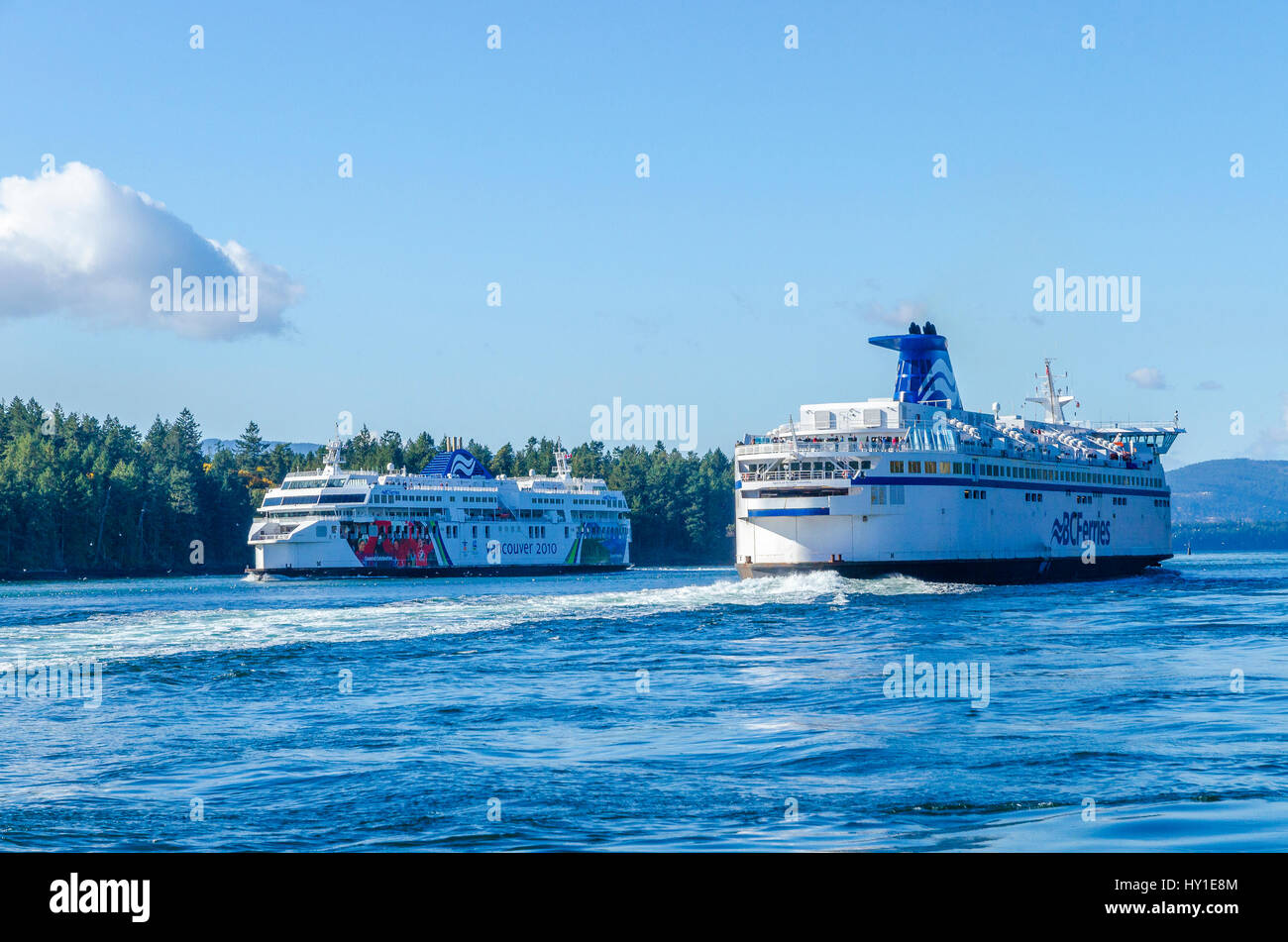 Bc Ferries dans Active passent près de l'île Galiano, en Colombie-Britannique, Canada Banque D'Images