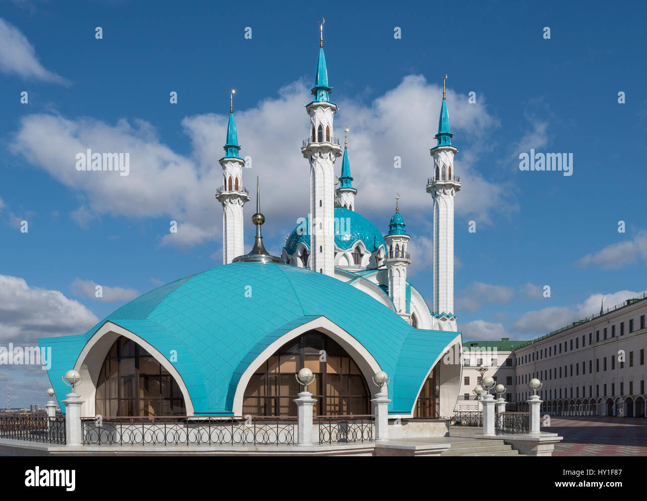 La mosquée Kul Sharif Kremlin de Kazan, République du Tatarstan en Russie Banque D'Images