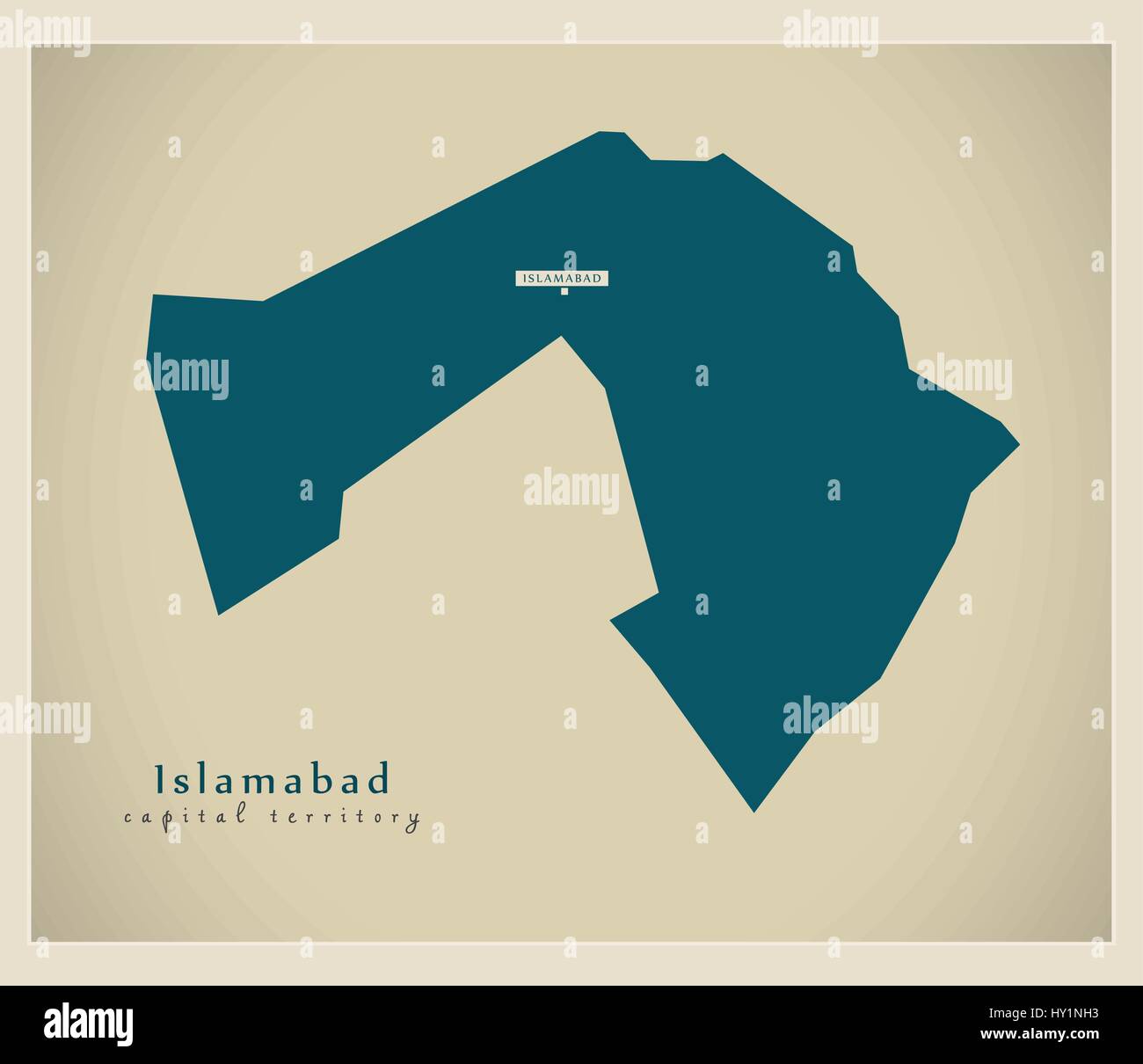 Carte moderne - Territoire de la capitale Islamabad PK Illustration de Vecteur