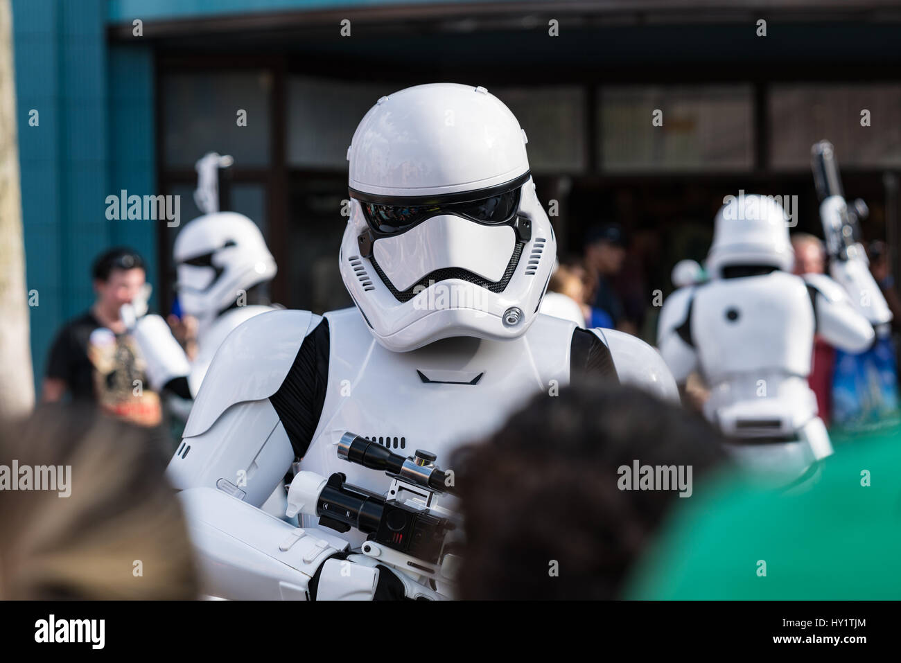 Stormtrooper en service à Disney Studios, Disneyworld, en Floride Banque D'Images