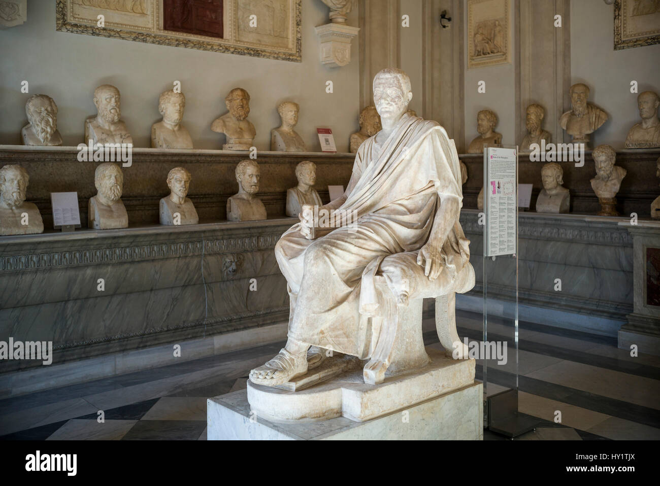 Rome. L'Italie. Statue de Consul romain et commandant militaire Marcus Claudius Marcellus (ca. 268-208 avant J.-C.), Salle des Philosophes, les musées du Capitole. S Banque D'Images