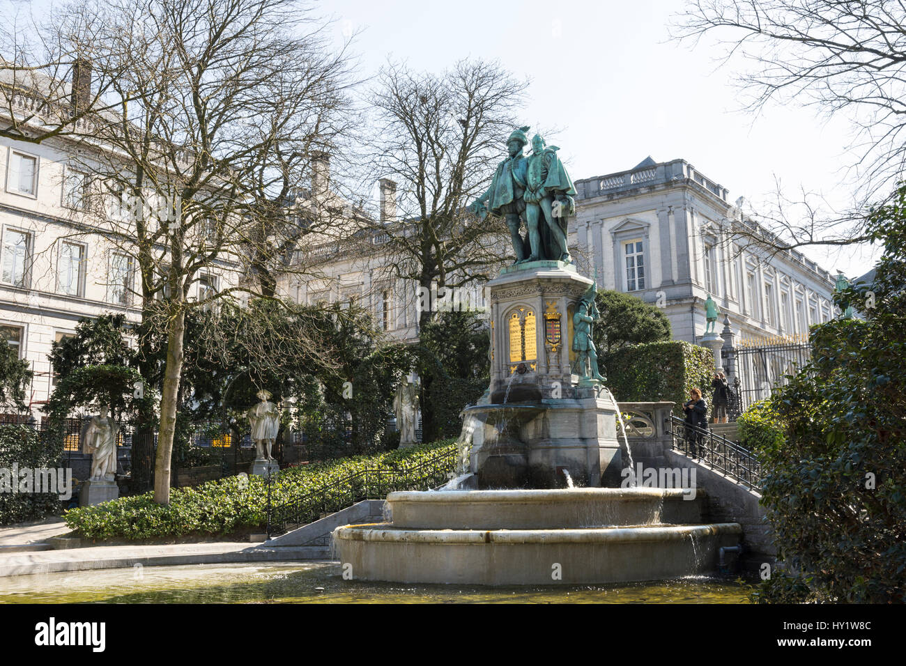 Statue de chefs d'Egmont et de Hoorn à Bruxelles Banque D'Images