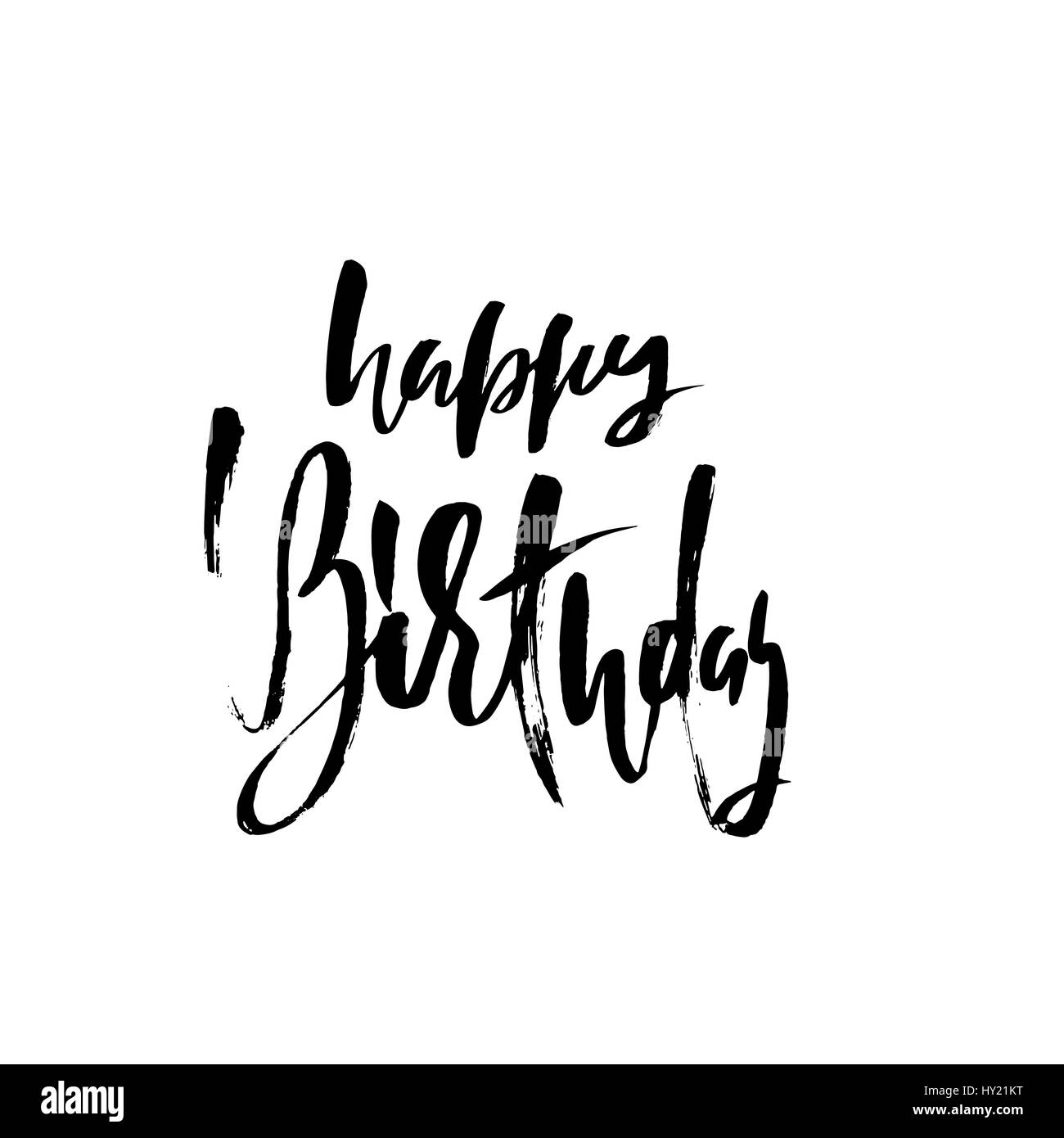Joyeux anniversaire à vous. Lettrage pour invitation et carte de souhaits, estampes et affiches. Inscription manuscrite. Dessin calligraphique. Vector illustration Illustration de Vecteur