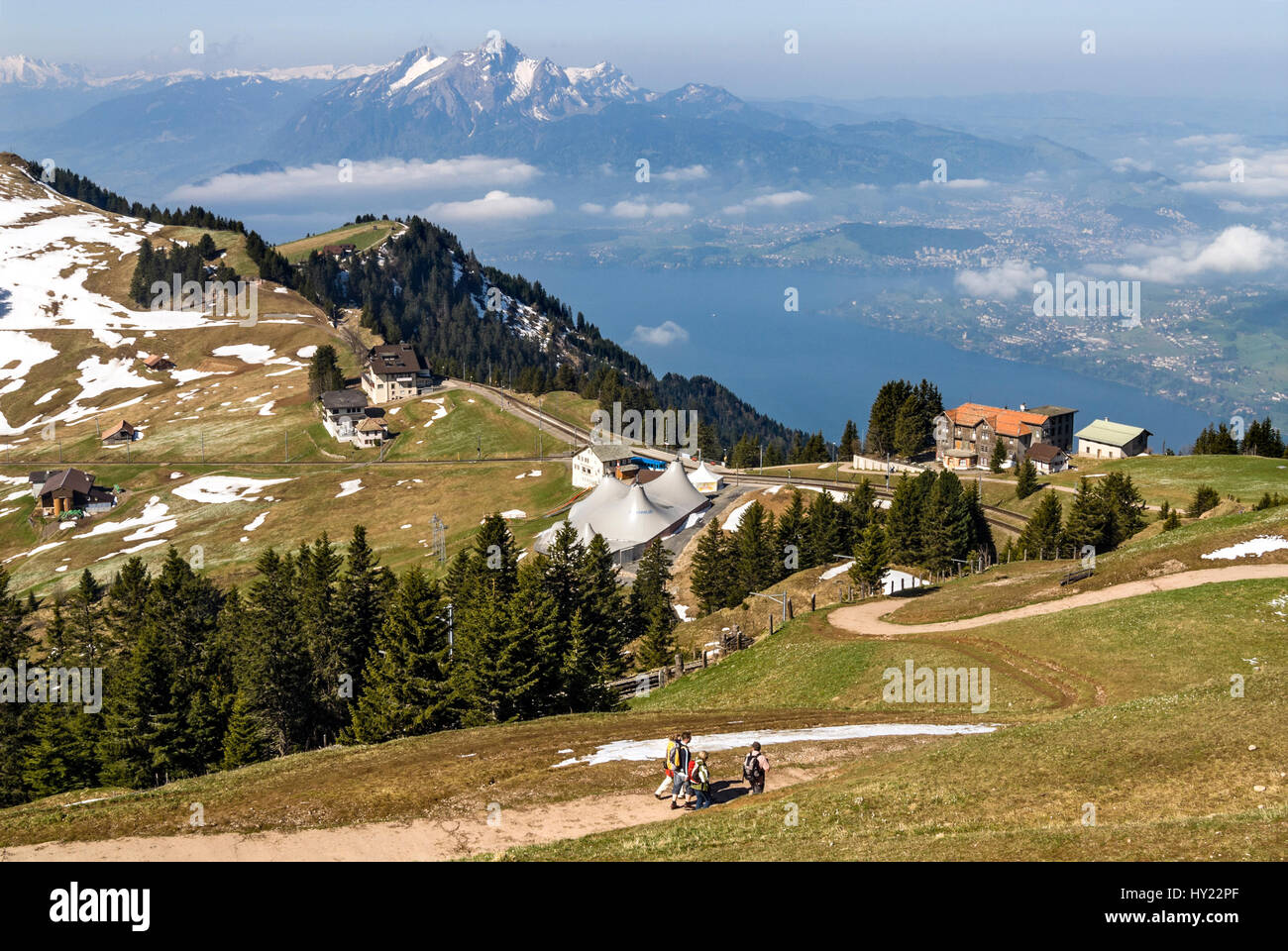 La Rigi Rigi, géré par les chemins de fer, de monter Mt.Rigi (Rigi-Bahnen),  Vitznau, Suisse Photo Stock - Alamy