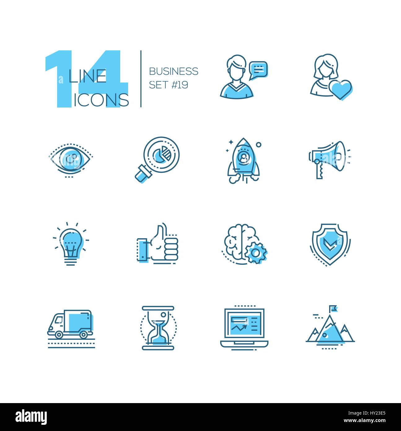 - Entreprise moderne de couleur simple ligne icons set Illustration de Vecteur