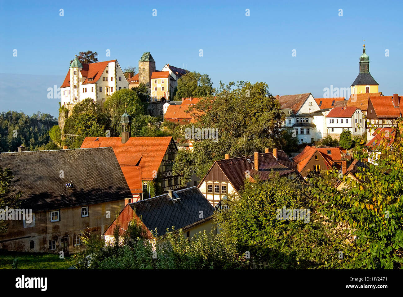 Burg Hohnstein im Herbst, Dresde, Saxe, Allemagne Banque D'Images
