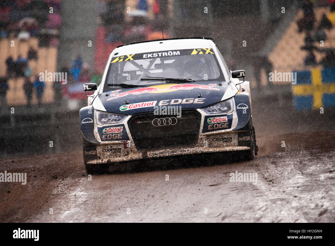 Barcelone, Espagne. 1 avril, 2017. L'Audi S1 voiture conduite par Mattias Ekström, en action pendant la journée 1 - Voitures de Barcelone sur le circuit de Catalunya. Crédit : Pablo Guillen/Alamy Live News Banque D'Images