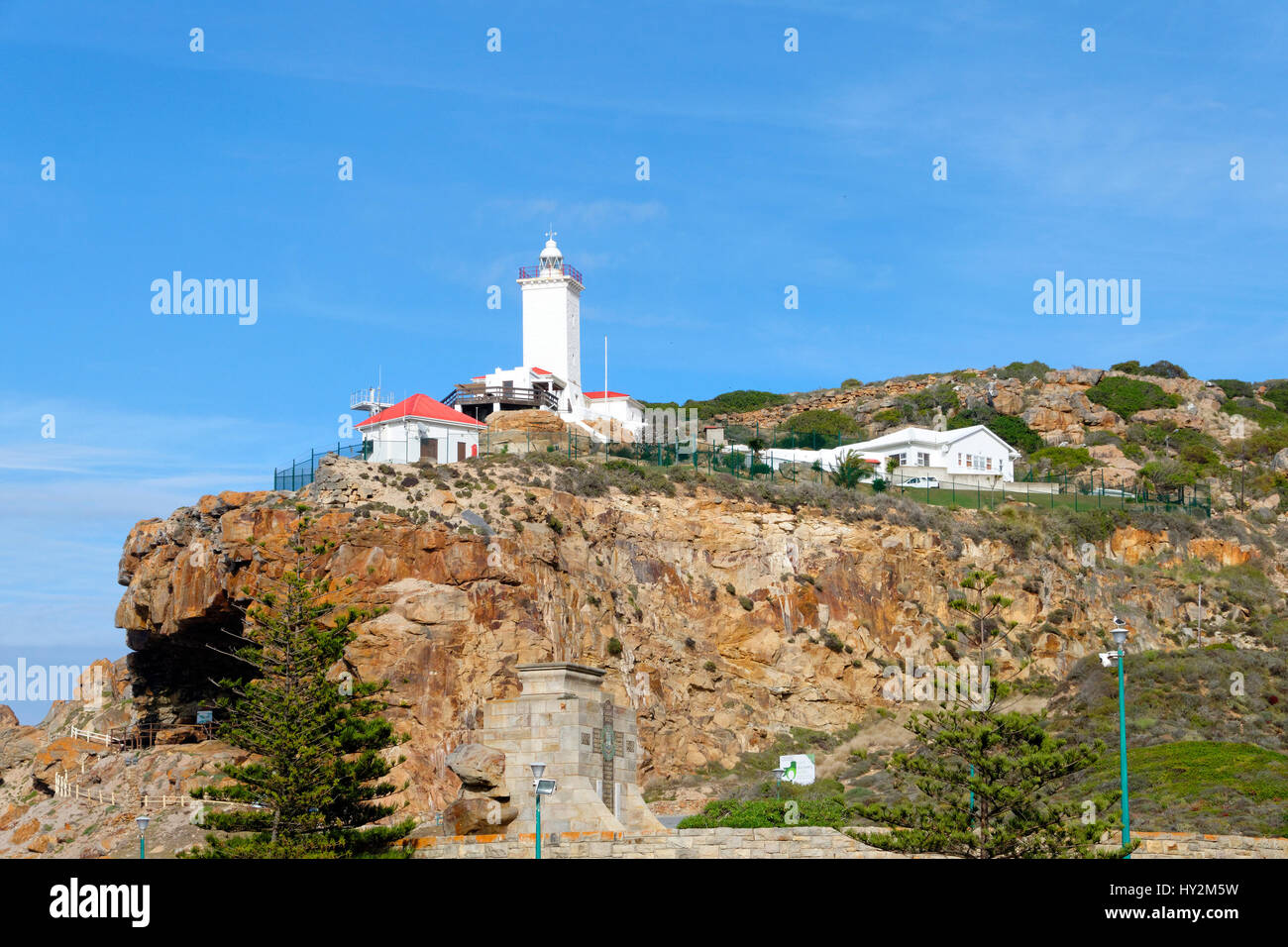 Cape st. Blaize Lighthouse au point de Mossel Bay, Western Cape, Afrique du Sud Banque D'Images