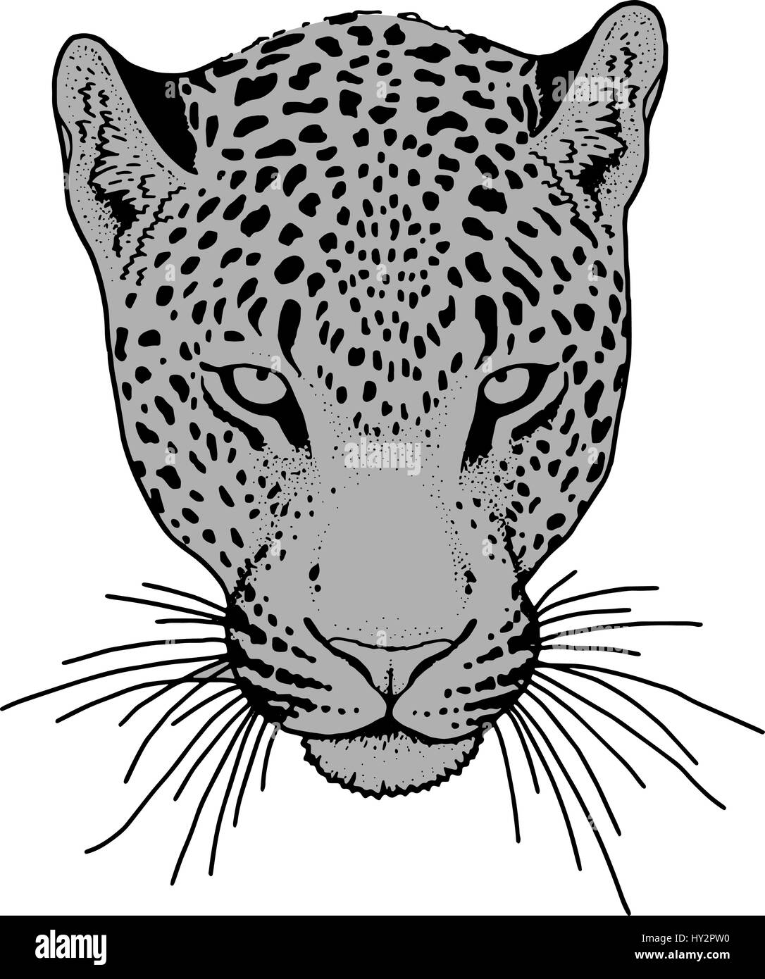 Leopard tattoo face ,Vector illustration, d'impression Illustration de Vecteur