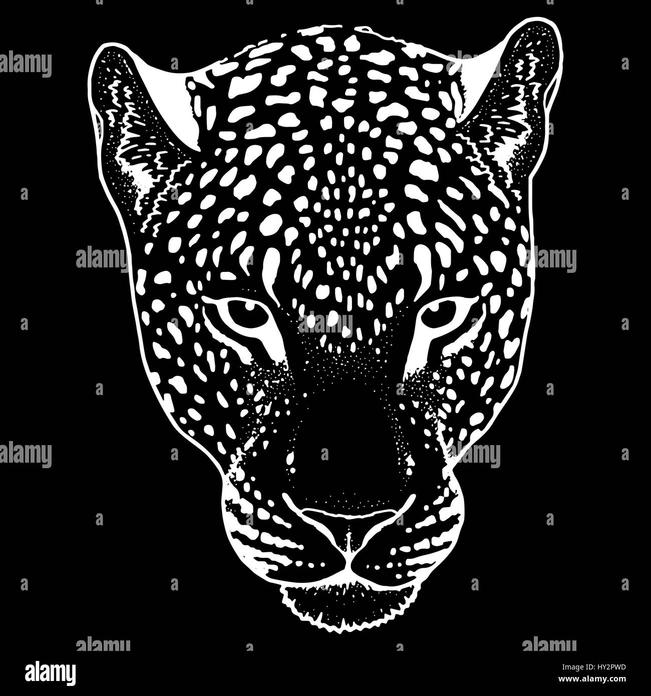 Leopard tattoo face ,Vector illustration, d'impression Illustration de Vecteur