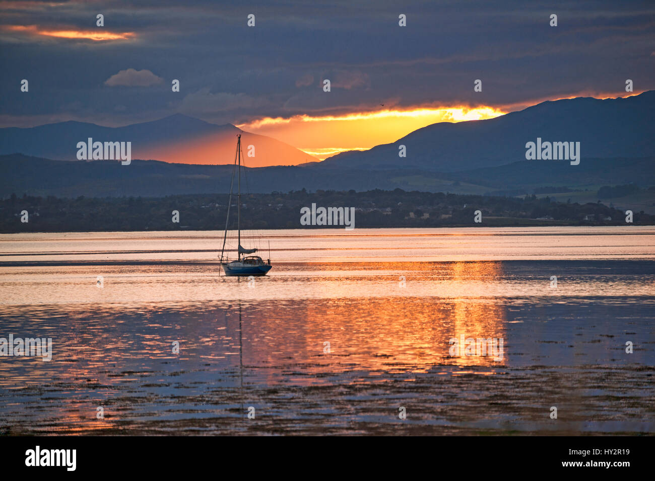Coucher de soleil sur l'estuaire de Beauly, Inverness, Highland, Scotland, UK Banque D'Images